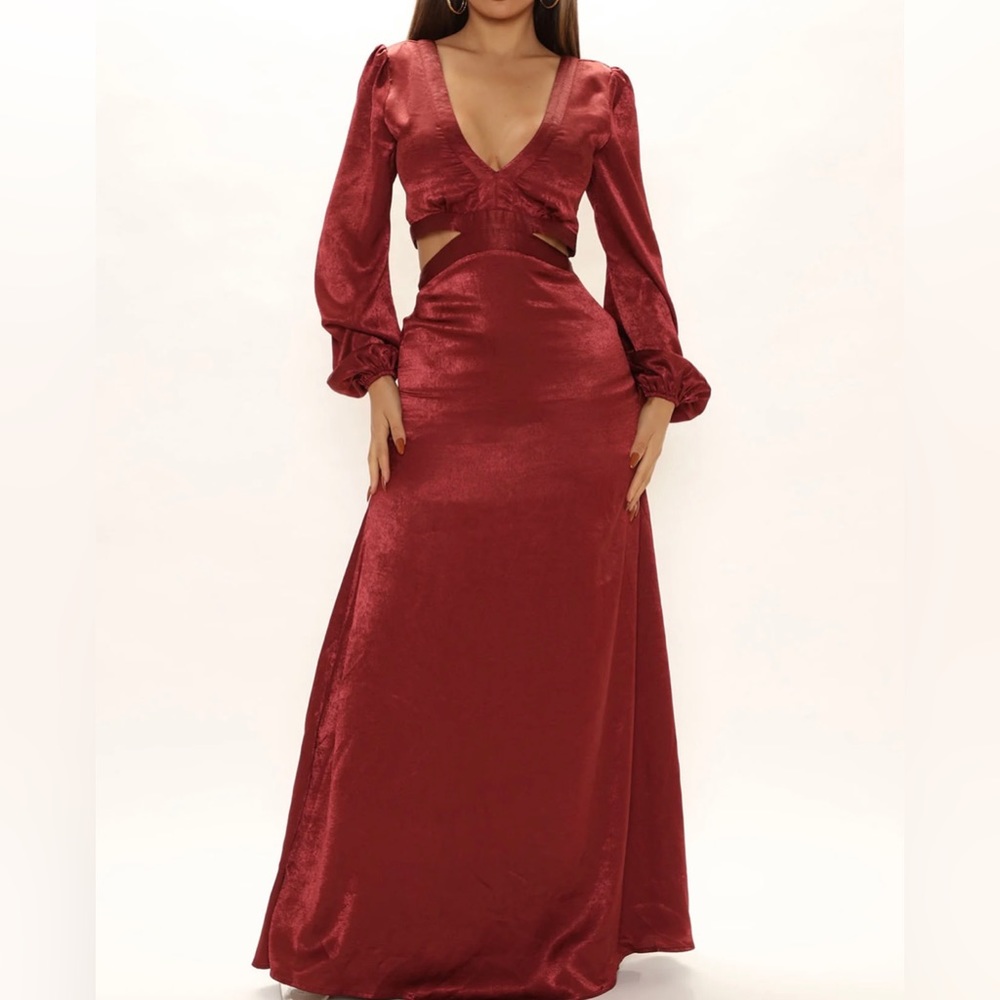 Long wine evening dress size small